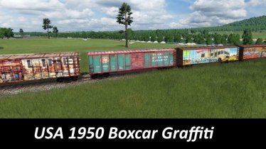 Мод «USA Railcars Graffiti» для Transport Fever 2