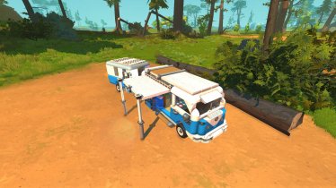 Мод "Camper + trailer VW T1" для Scrap Mechanic 2