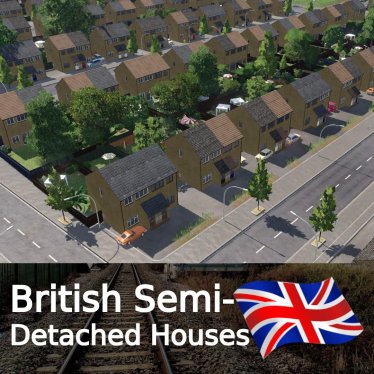 Мод "UK Semi-Detached Houses" для Transport Fever 2