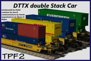 Мод «DTTX - double-stack wellcar» для Transport Fever 2