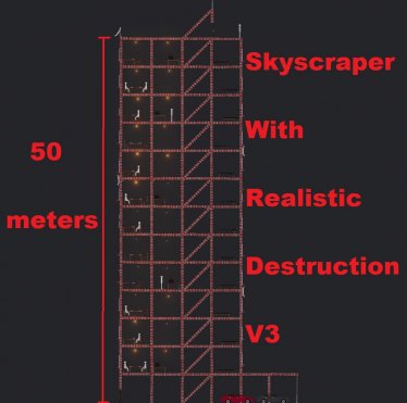 Мод "Skyscraper With Realistic Destruction v3 50 m" для People Playground