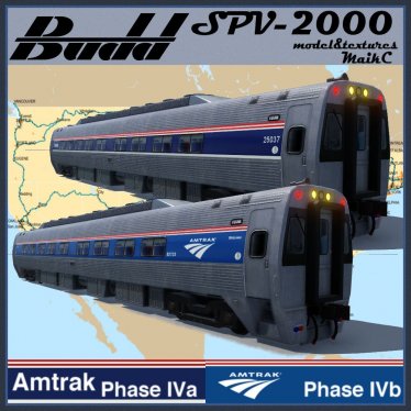 Мод «Budd SPV-2000 - Amtrak Phase IV a/b» для Transport Fever 2