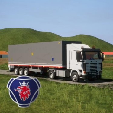 Мод "Scania 113h with Wielton trailer back to the 90s" для Brick Rigs