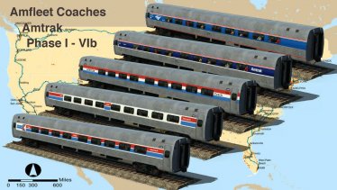 Мод «Amfleet Coaches - Amtrak Phase I-IVb» для Transport Fever 2