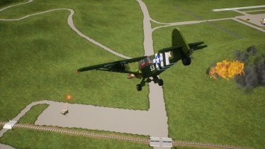 Мод "TDAC Piper Aircraft L-4H Grasshopper Rosie The Rocketer" для Brick Rigs 2