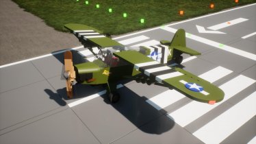 Мод "TDAC Piper Aircraft L-4H Grasshopper Rosie The Rocketer" для Brick Rigs 0