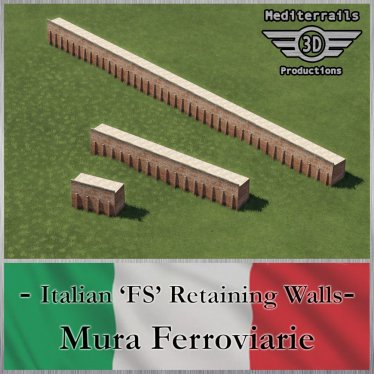 Мод "Italian 'FS' Retaining Walls - Mura Ferroviarie" для Transport Fever 2