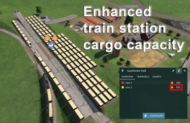 Мод «Enhanced train station cargo capacity» для Transport Fever 2