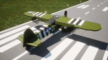 Мод "TDAC Piper Aircraft L-4H Grasshopper Rosie The Rocketer" для Brick Rigs 1