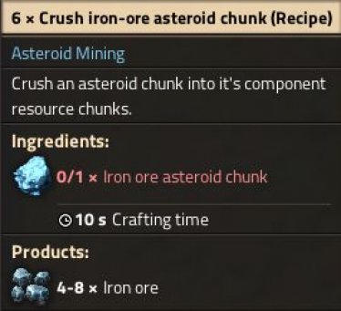 Мод "Asteroid Mining" для Factorio 0