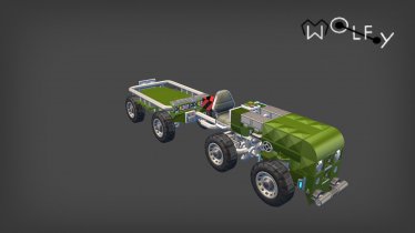 Мод "Vanilla Mini Piston Powered Tractor With Trailer" для Scrap Mechanic