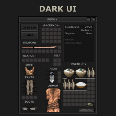 Мод «Dark UI / Темный интерфейс» для Kenshi