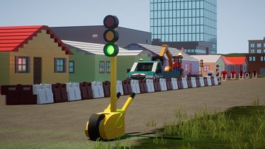 Мод "Construction site with signs and traffic lights" для Brick Rigs 2