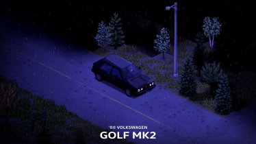 Мод "'88 Volkswagen Golf Mk2" для Project Zomboid 1