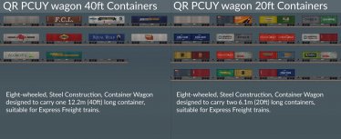 Мод "QR PCUY Container Wagons Pack" для Transport Fever 2 2