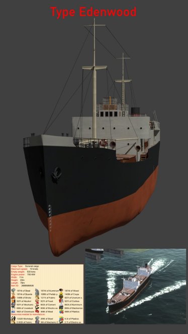 Мод "Old General Cargo Ship Pack" для Workers & Resources: Soviet Republic 0
